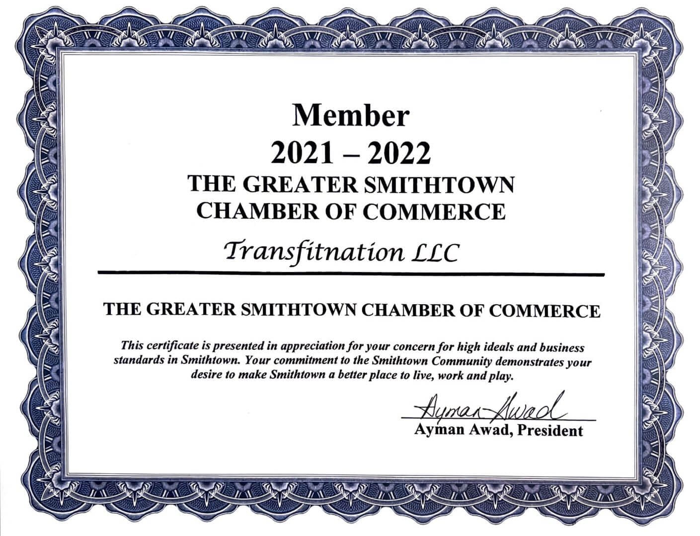 Smithtown Chamber Of Commerce Transfitnation Personal Training
